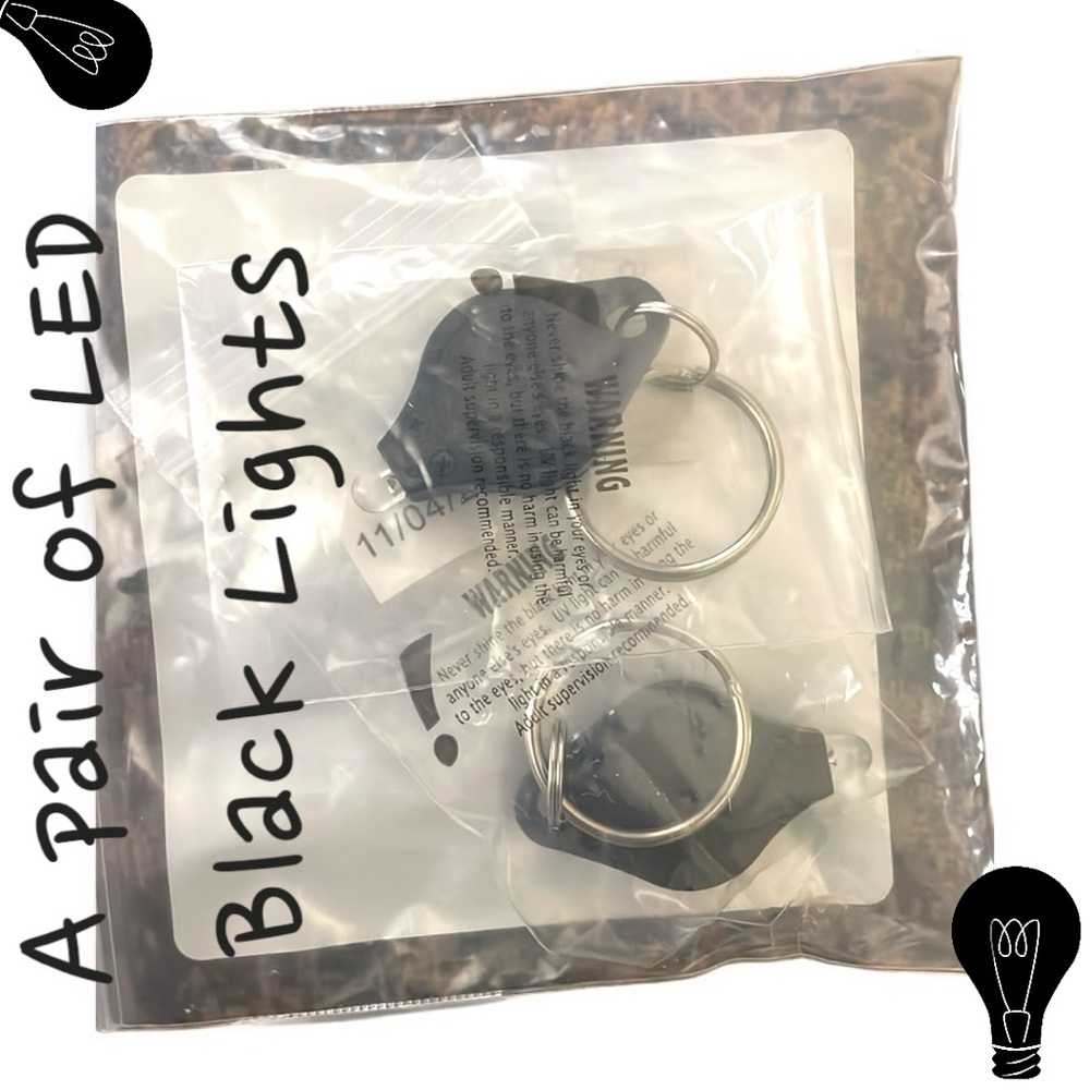 NEW~Set of 2 - Steve Spangler Science Mini LED Black Light on keychain